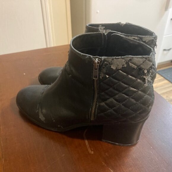 MIA Black Block Heel Booties 13 Well Worn - Picture 7 of 7